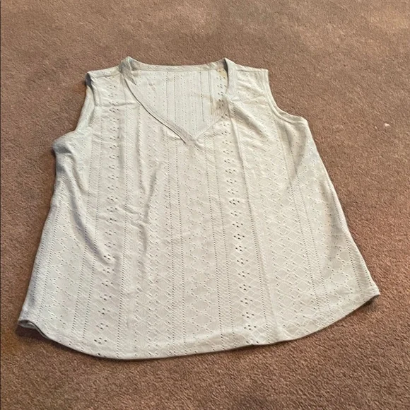 Sleeveless White Eyelet Top - Picture 1 of 1